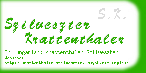 szilveszter krattenthaler business card